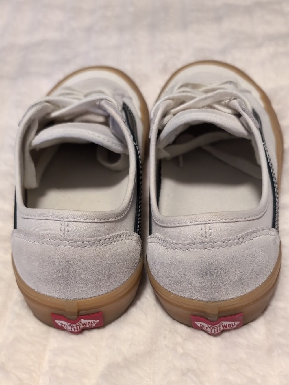 Classic Low-Top Women’s Sneakers — White with Black Stripe - Picture 3 of 7